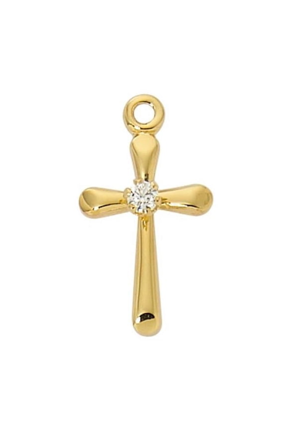 18 in. Chain Gold Over Sterling Silver Cross Boxed