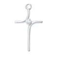 thumbnail image 1 of 18 in. Chain Sterling Silver Curved Cross, 1 of 1