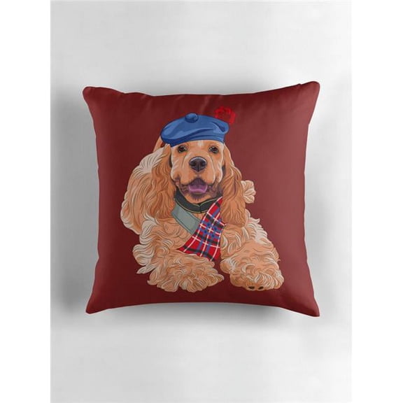 18 in. Cocker Smile 100 Hours Throw Pillow