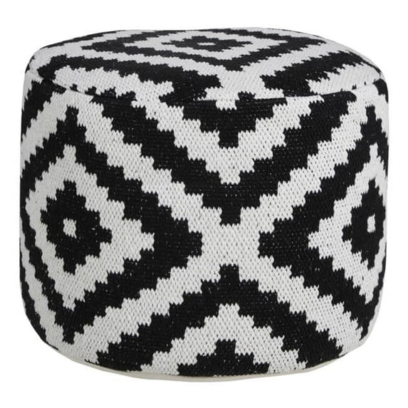 18 in. Cotton Blend Ottoman, Black