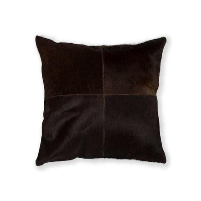 18 in. Cowhide Pillow - Chocolate