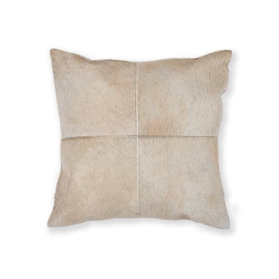 18 in. Cowhide Pillow - Natural