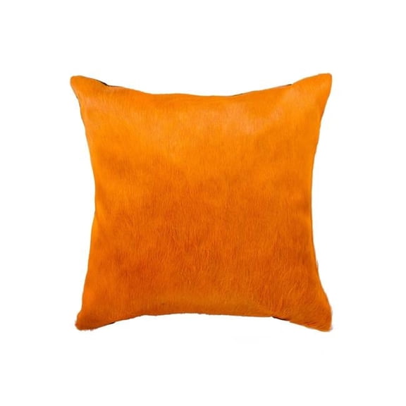 18 in. Cowhide Pillow - Orange