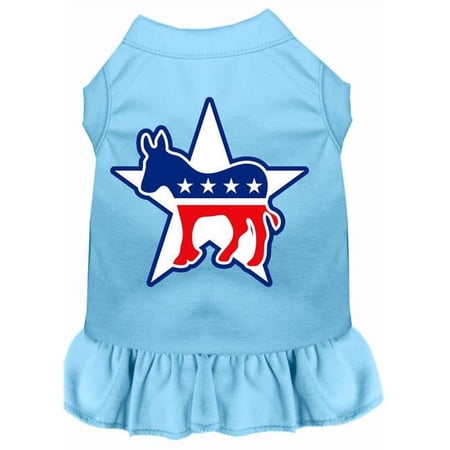 18 in. Democrat Screen Print Dress, Baby Blue - 2XL