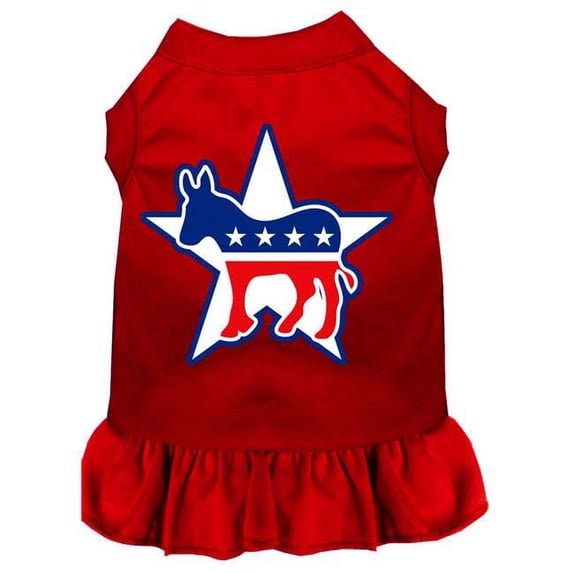 18 in. Democrat Screen Print Dress, Red - 2XL