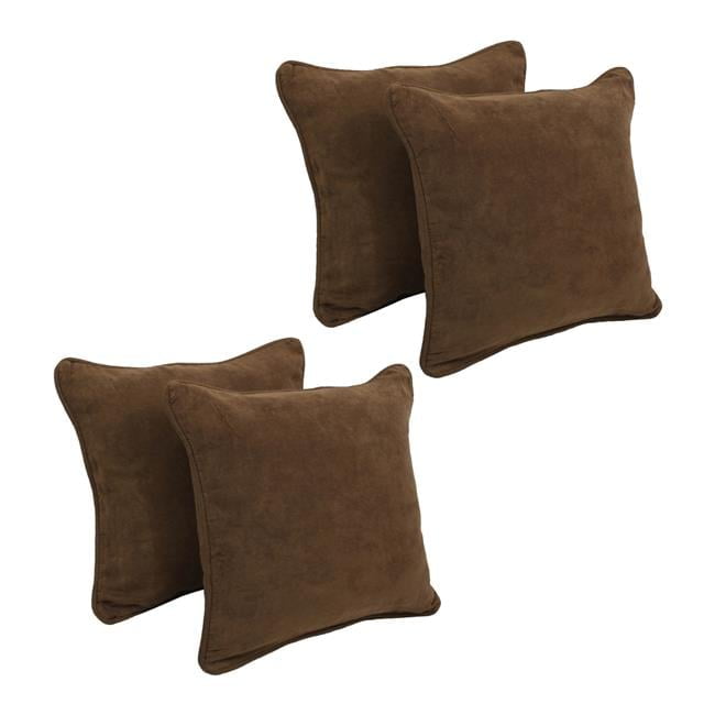Chocolate MicroSuede Square Throw Pillows, Set of 4, 18-inch