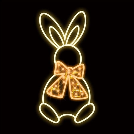 18 in. Easter Bunning Decor with Orange Bow