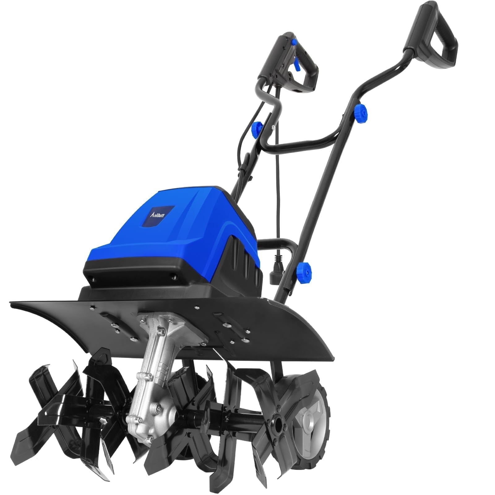 18 in Electric Tiller Cultivator Corded 15 Amp 6 Steel Tines Tillers for Gardening, Garden Rototiller for Soil Digging with Adjustable Wheels
