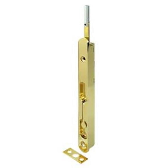 18 in. Extension Flush Bolt, Bright Brass - Zinc