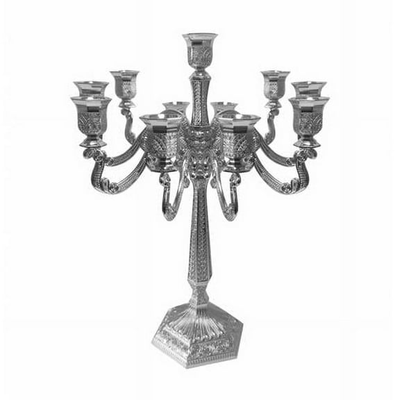 18 in. Filigree 11 Light Candelabra, Silver