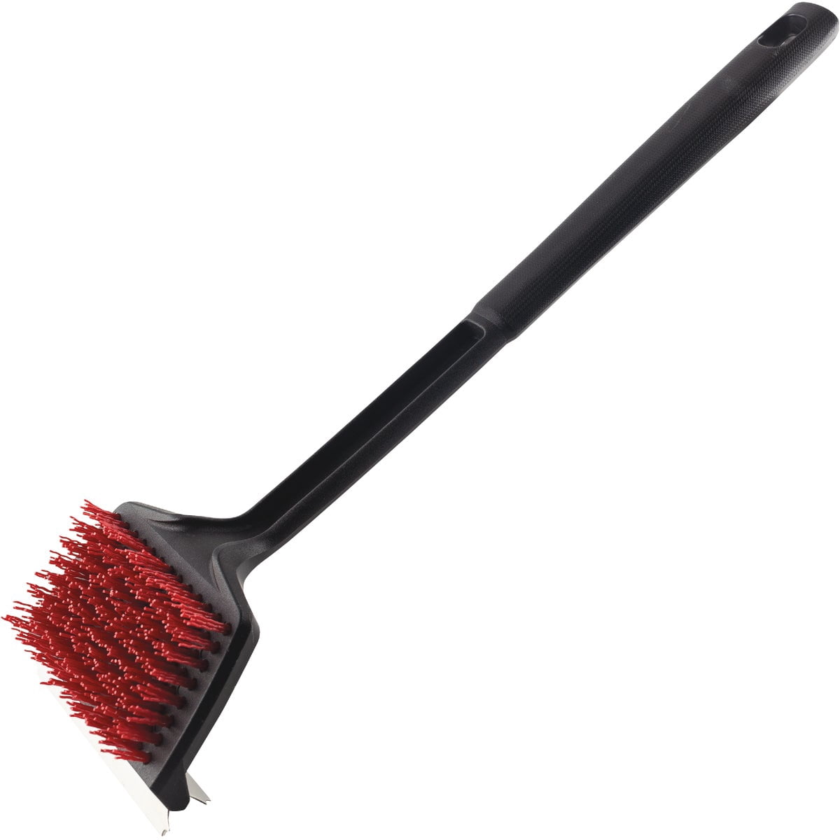 Curtilage Flat Top Grill Brush with Scraper - Nylon Bristles, Heavy Duty - 18 in