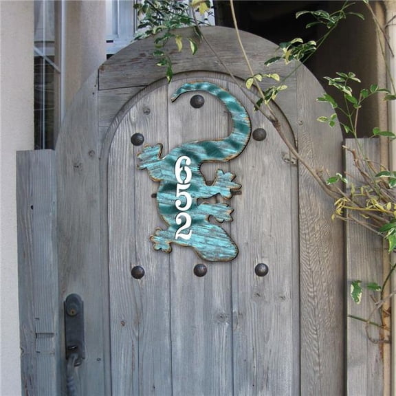 18 in. Gecko Wooden Custom House Number Sign Decor