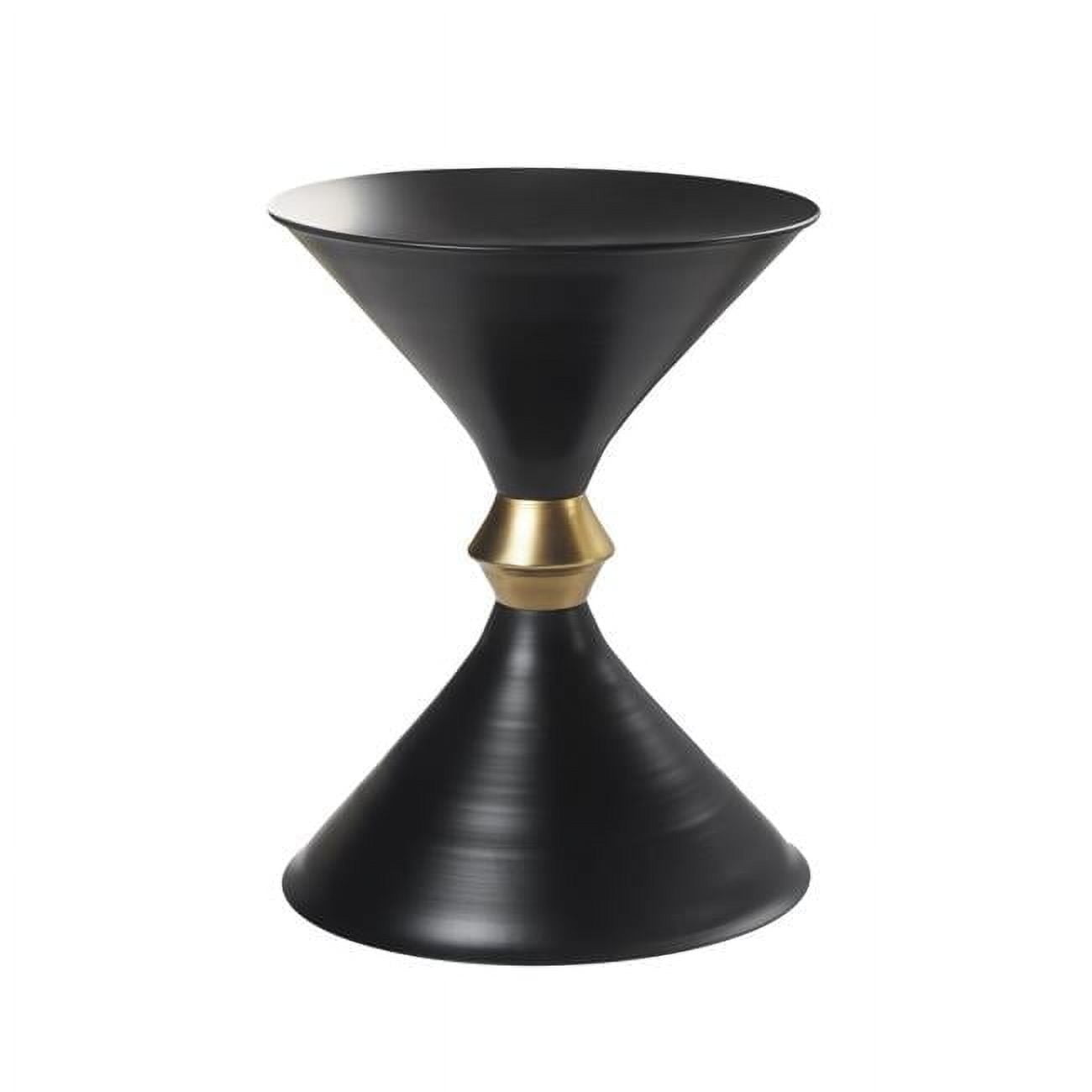 14" Black and Gold Iron Specialty End Table