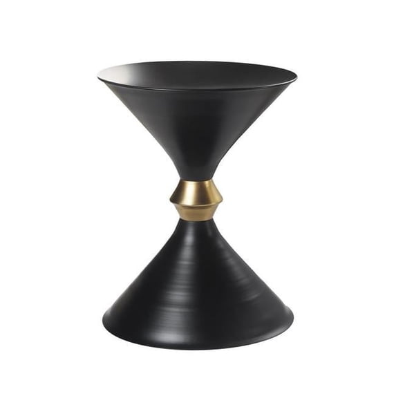 18 in. Iron Free Form End Table, Black