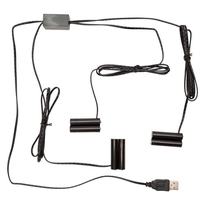 18 in. Lead Wire, 38 in. Lead Wire Plastic 3 to 1 2 x AAA Replacement Battery, Black - Set of 2