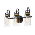 thumbnail image 1 of 18 in. Magnolia Three-Light Bath Vanity Wall Light, Bronze & Gold, 1 of 1