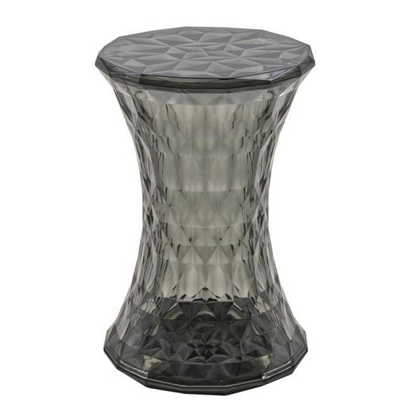 18 in. Modern Plastic Clio Side Table, Transparent Black