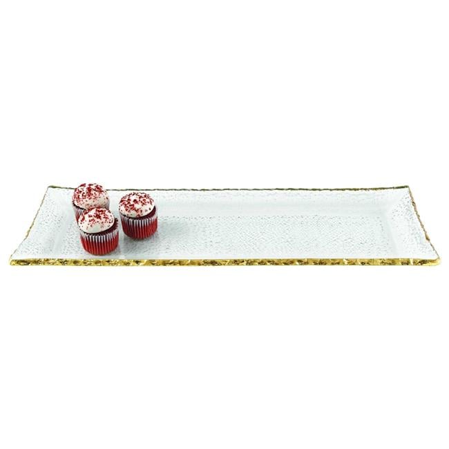 18 in. Mouth Blown Oval Edge Gold Leaf Platter - Walmart.com