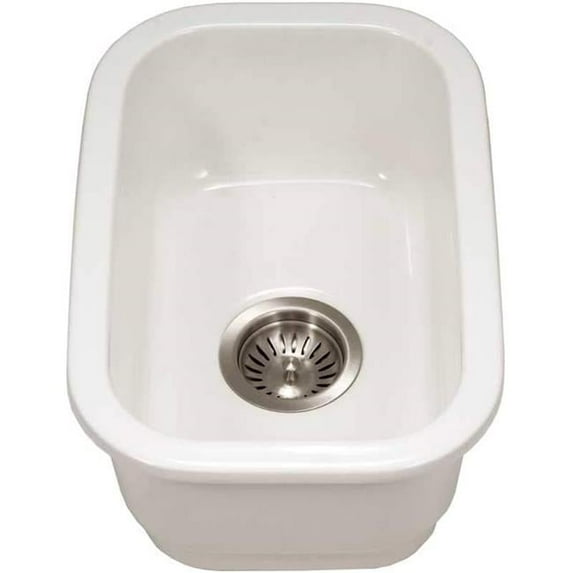 18 in. Platus Series Fireclay Undermount Single Bowl Bar & Prep Sink, White