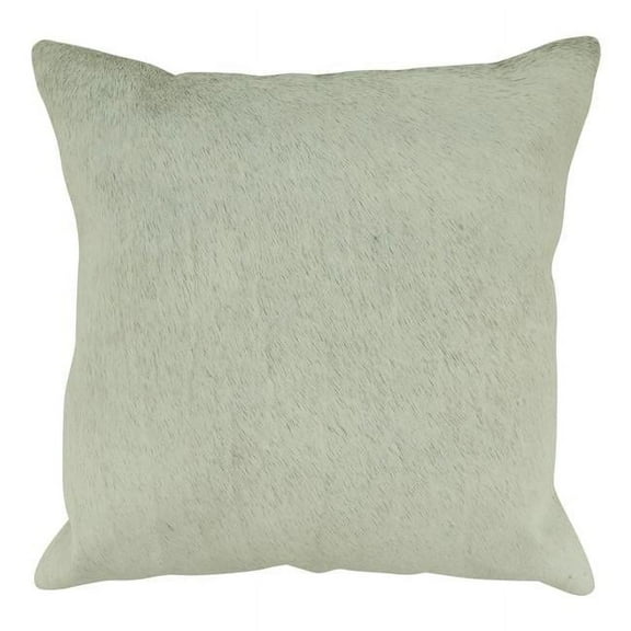 18 in. Poly Filled Cowhide Throw Square Pillow, Gray
