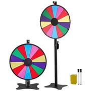 18 in Prize Wheel with 14 Slots,Adjustable Height Fortune Spinning Wheel with Dry Erase Board&Markers,Easy Setup for Carnival Party Trade Show