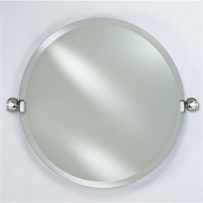 18 in. Radiance Frameless Beveled Round Mirror with Decorative ...