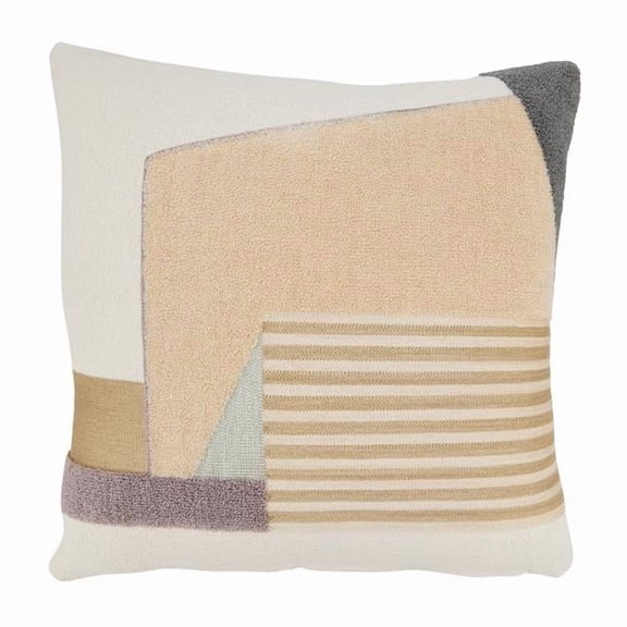 18 in. Refined Geometric Zen Down Filled Throw Pillow, Multi Color
