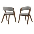 thumbnail image 1 of 18 in. Rowan Mid-Century Modern Accent Dining Fabric Chair, Walnut & Grey Set of 2, 1 of 1