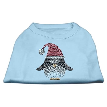 18 in. Santa Penguin Rhinestone Dog Shirt - Baby Blue, 2XL