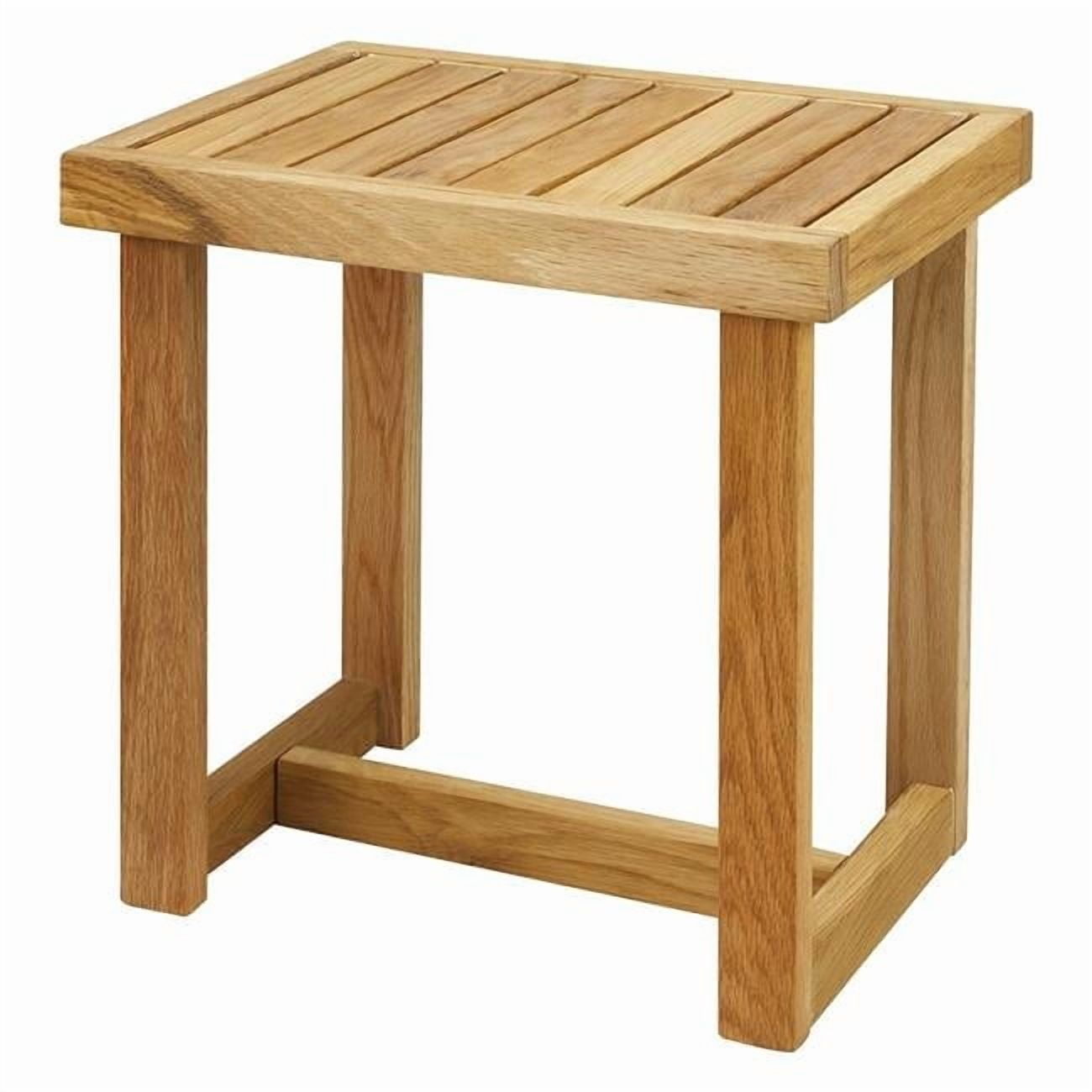 18 in. Shower Bench with Solid American White Oak, Natural