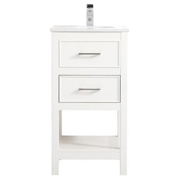 18 in. Single Bathroom Vanity, White