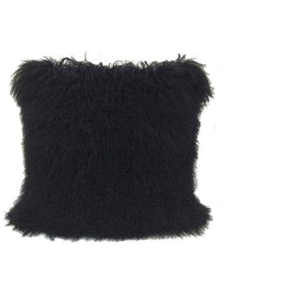 18 in. Square Black Tibetan Lamb Pillow