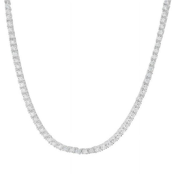 18 in. Sterling Silver Cubic Zirconia Tennis Necklace