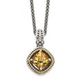 thumbnail image 1 of 18 in. Sterling Silver with 14K Gold Citrine Necklace, Antiqued, 1 of 1
