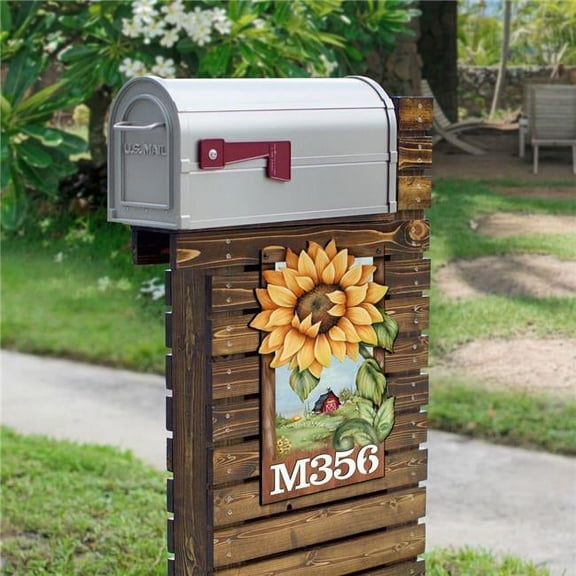 18 in. Sunflower Wooden Custom House Number Sign Decor