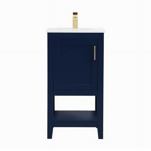 18 in. Traditional Single Bathroom Vanity, Blue