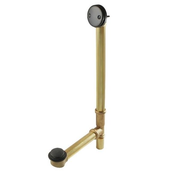 18 in. Tub Waste & Overflow with Tip Toe Drain, Matte Black