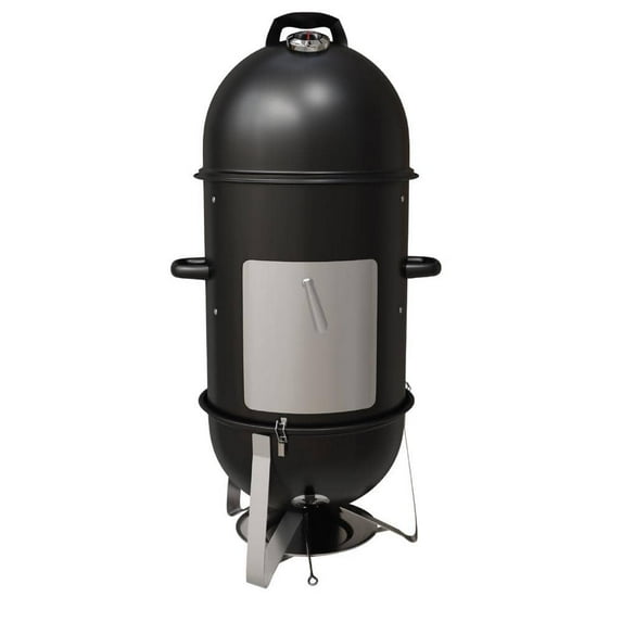 18 in. Vertical Smoker Heavy-Duty Charcoal Smoker in Black with 1 Access Door