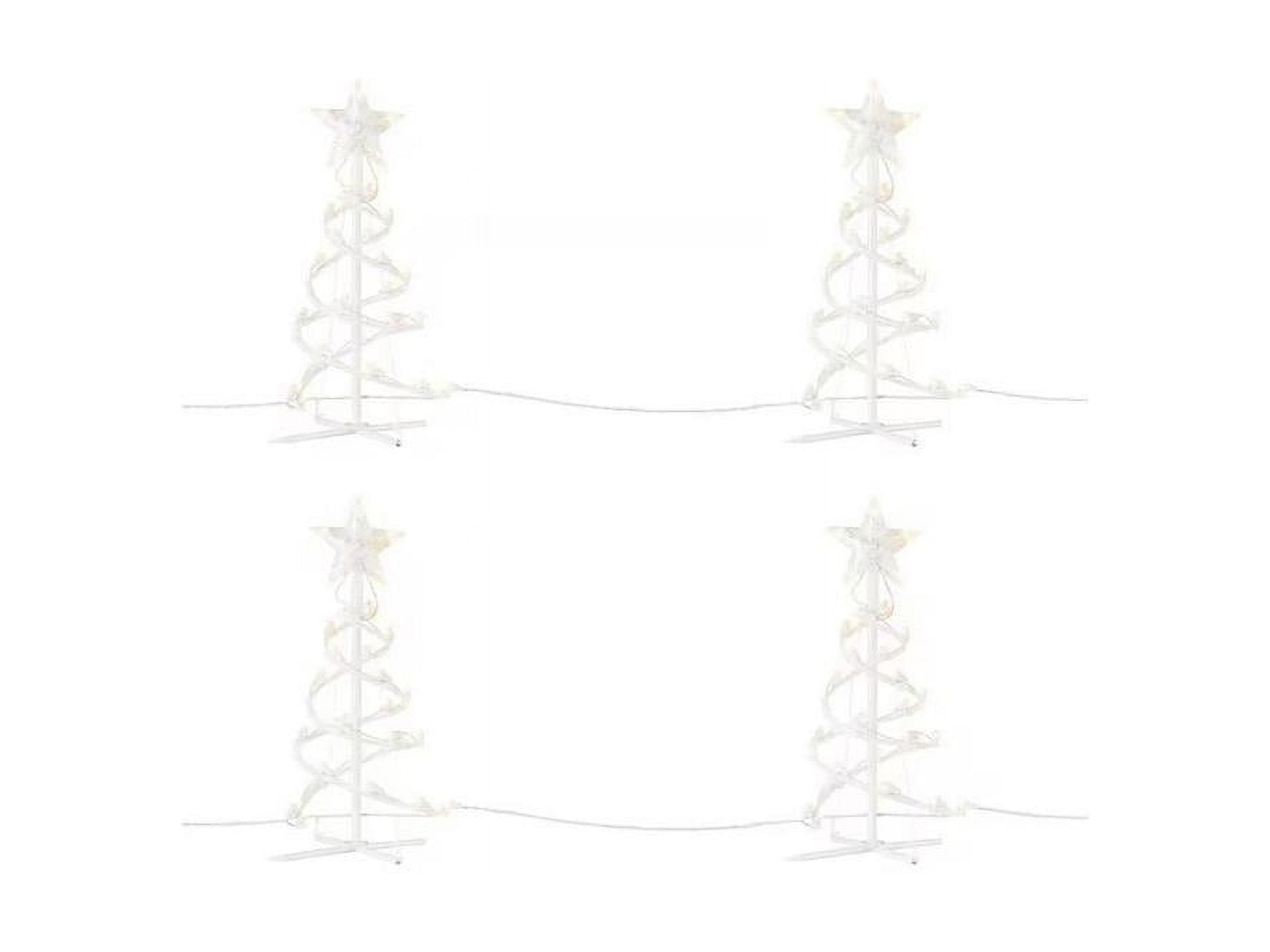 18 in. Warm White Spiral Christmas Tree LED Pathway Lights (Set of 4