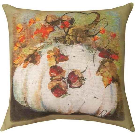 18 in. White Pumpkin Pillow