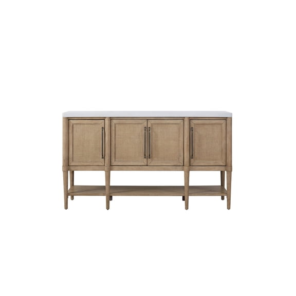 18 in deep, power connection - Cane doors on cement top server - Patio dining area - Storage for patio dining