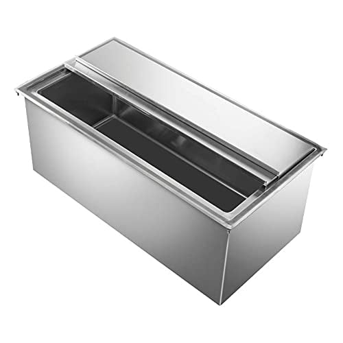 18 in. x 30 in. Stainless Steel Drop-In Ice Bin with Sliding Cover NSF | Drop In Ice Bin Chest