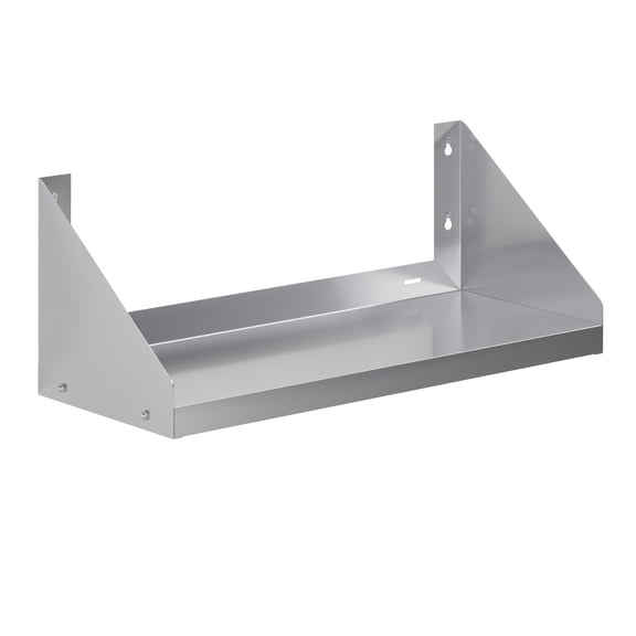 18 in. x 30 in. Stainless Steel Wall Shelf with Side Guards. NSF. Restaurant and Home Kitchen, Storage, Utility Room