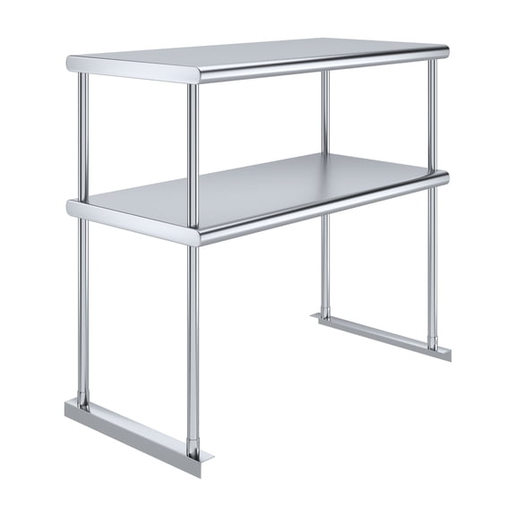 18 in. x 36 in. AmGood Stainless Steel Double Deck Over Shelf