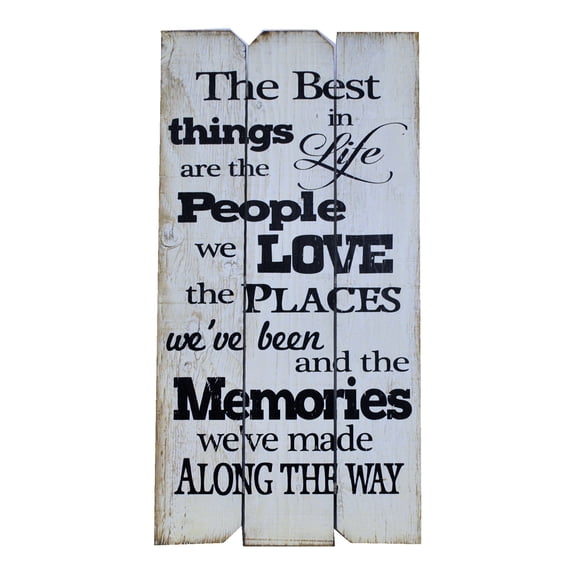 18 in. x 36 in. "Best Things In Life" by Rough Cut Decor Printed Wood Wall Art