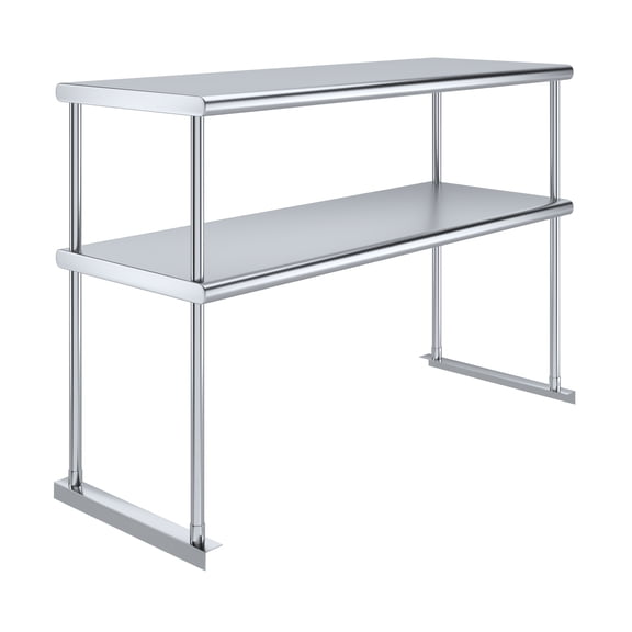 18 in. x 48 in. AmGood Stainless Steel Double Deck Over Shelf