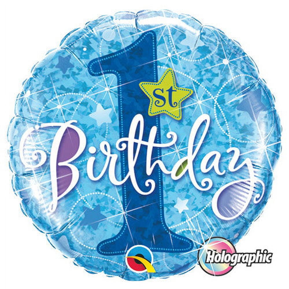 18 inch 1st Birthday Stars - Blue Foil Mylar Balloon - Party Supplies ...
