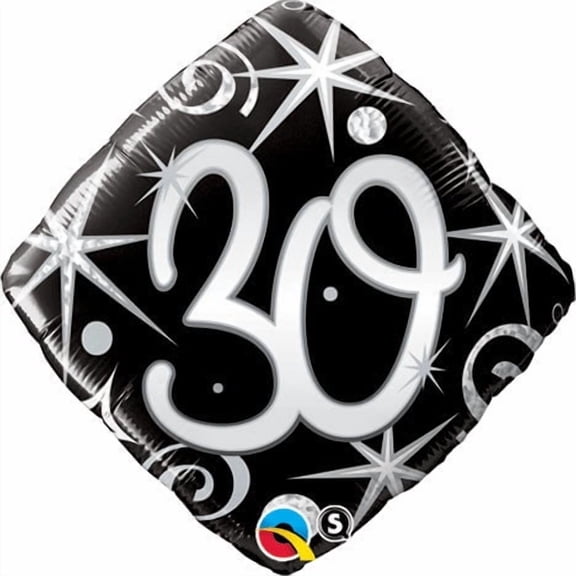18 inch 30 Elegant Sparkles & Swirls Foil Mylar Balloon - Party Supplies Decorations