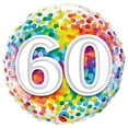 thumbnail image 1 of 18 inch 60 Rainbow Confetti Qualatex Foil Mylar Balloon - Party Supplies Decorations, 1 of 10