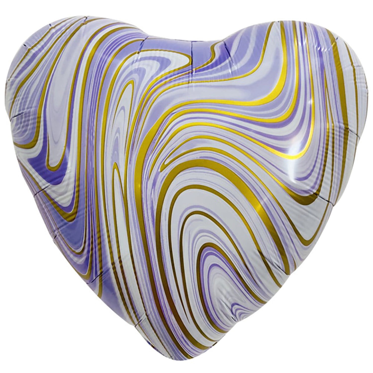 18 inch Agate Heart - Purple & Gold Foil Mylar Balloon - Party Supplies ...